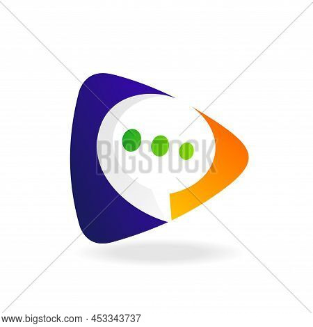 Play Button Logo With People Concept, Play Button Logo