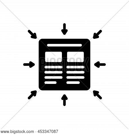 Black Solid Icon For Specification Document Spec Stipulation Blueprint Description Center