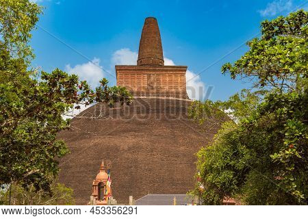 Abhayagiri Stupa In Sri Lanka In A Summer Day