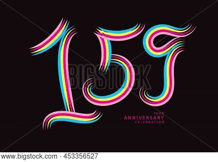 159 Number Design Vector, Graphic T Shirt, 159 Years Anniversary Celebration Logotype Colorful Line,
