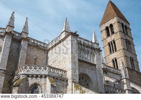 North Façade Of The Romanesque And Gothic Church Of Santa María La Antigua In Valladolid With Its Ch