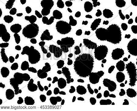 Dalmatian Pattern Cow Texture Animal Skin Template Spot Background Vector Design Illustration Random