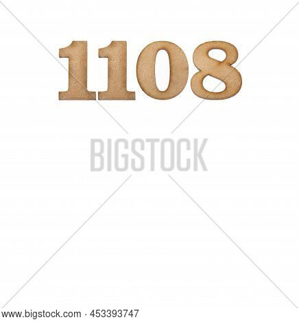 Number 1108 - Piece Of Wood Isolated On White Background