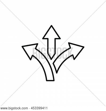 Three Way Icon Isolated On White Background. Three Way Icon In Trendy Design Style. Three Way Vector