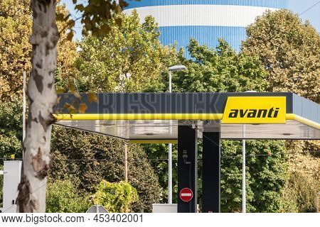 Ljubljana, Slovenia - September 18, 2021: Logo Of Avanti Petrol On One Of Its Gas Stations Of Ljublj