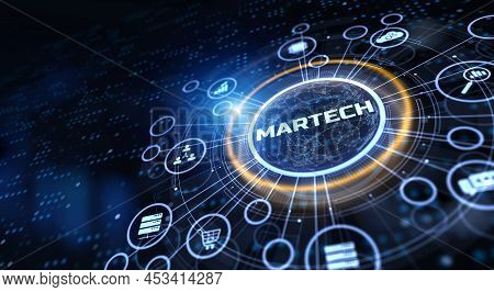 Martech Marketing Technology Automation Concept On Virtual Screen