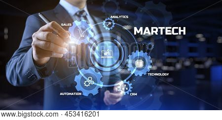 Martech Marketing Technology Concept On Virtual Screen Interface