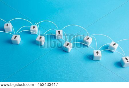 Exchange Of Information And Experience Through Communication Chains Of People. Cooperation, Collabor