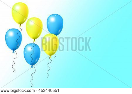 Balloons In The Sky. Party Decoration. Celebrate Party. Vector Set. Happy Birthday. Vector Illustrat