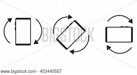 Rotate Phone Icons For Mobile Device Design. Internet Technology. Phone Icon Set. Vector Illustratio