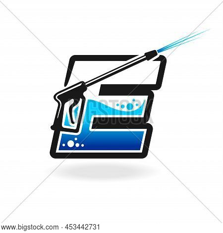 Power Wash Logo With Letter E Concept