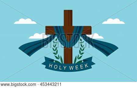 Flat Design Holy Week Concept Logo Vector