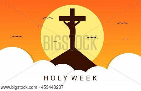 Flat Design Holy Week Concept Logo Vector