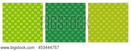 Set Of Ketupat Seamless Pattern, Kupat Or Tipat Texture Background, Asian Packed Rice, Woven Palm Le