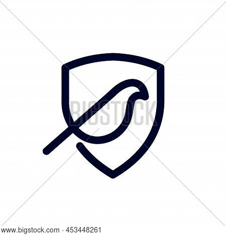 Bird Shield Logo With Line Art Concept