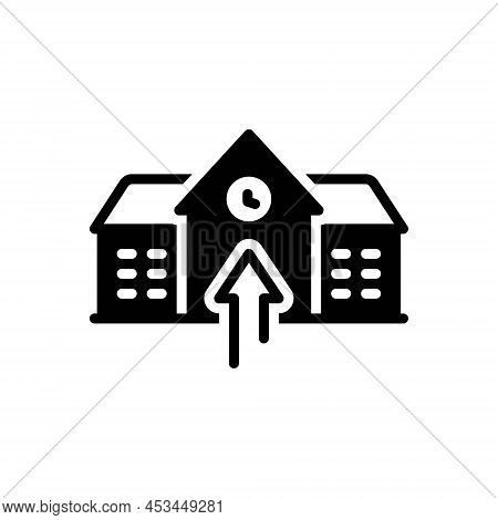 Black Solid Icon For Admission Entry Entrance Penetration Ingress Admittance House