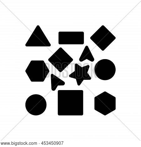 Black Solid Icon For Various Shape Different Geometry Varied Diverse Several Multiple