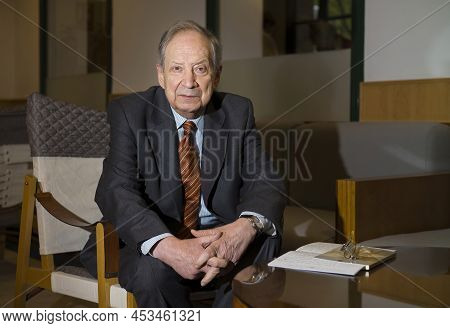 Madrid, Spain, 04,22,2022: Portrait Of The Writer, Professor Of Literature And Doctor Of Spanish Phi