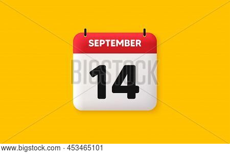 Calendar Date 3d Icon. 14th Day Of The Month Icon. Event Schedule Date. Meeting Appointment Time. Ag