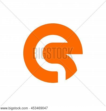 Creative Letter R Cr Rc Logo Design Vector, Isolated On White Background