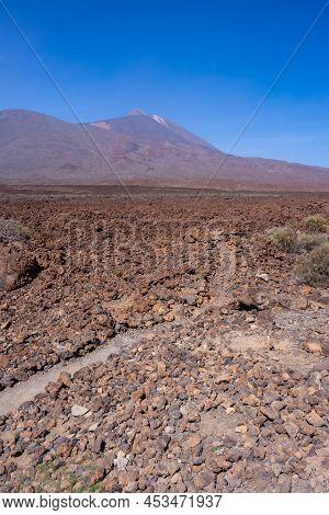 Path That Begins At The Boca Tauce Viewpoint In The Teide Natural Park In Tenerife, Canary Islands