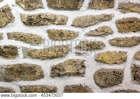 Background From A Stone Wall. Old Wall. Ukraine