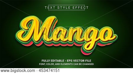 Mango Text Style Effect. Editable Graphic Text Template.