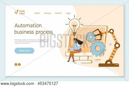Automation Business Process Landing Page Template. Company Strategy. Work Organization. Project Mana
