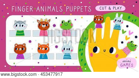 Finger Puppets Hands. Kids Mini Game. Funny Animal Dolls Worn On Arm. Home Theater. Creative Abiliti