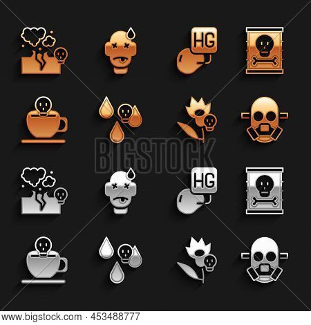Set Acid Rain, Radioactive Waste Barrel, Gas Mask, Poison Flower, Coffee Cup With Skull, Drop Mercur