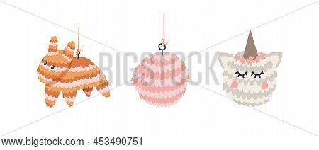 Set Of Pinat Llama, Pink Ball And Unicorn