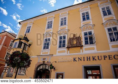 Cheb, Western Bohemia, Czech Republic, 14 August 2021: King George Of Podebrady Square, Eger At Sunn