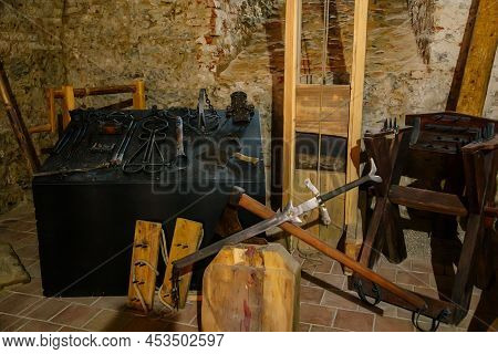 Cheb, Western Bohemia, Czech Republic, 14 August 2021: Gothic Stone Castle, Medieval Historic Fortre