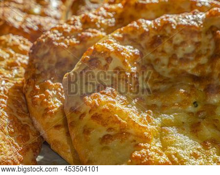 The Topped Cheeses Khachapuri Megrelian, Georgian Cuisine, On The Shop Shelf, Hot And Tasty