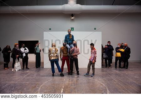 Venice, Italy - April 20: View Of The Performance Titled Encyclopedia Of Relations By Alexandra Piri