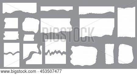 Torn Paper Set In Vintage Style. Grunge Texture. Vector Illustration. Stock Image.