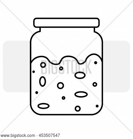 Jar Jam Icon. Editable Logo, Label. The Concept Of Organic Homemade Food. Vector Illustration. Stock