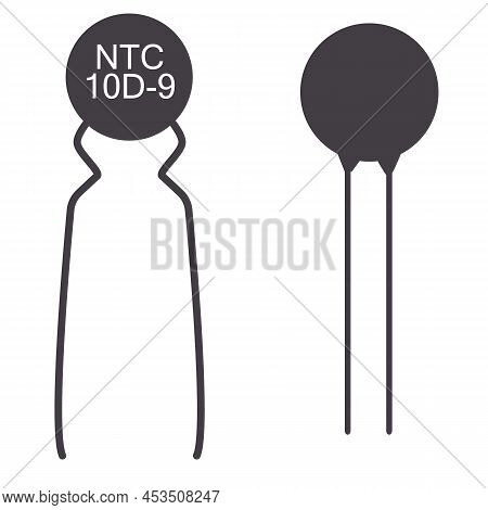 Thermistor Icon On White Background. Ntcthermistor Resistor Sign. Flat Style.