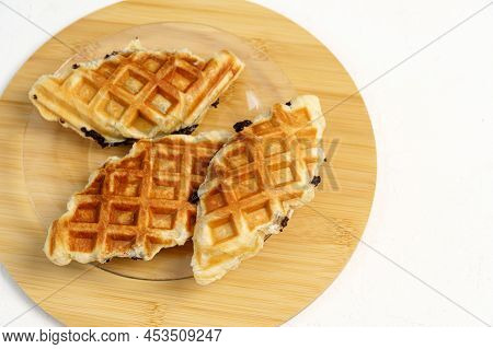 Croffles. Croissant Dough Is Molded Using A Waffle Mold. Flat Lay