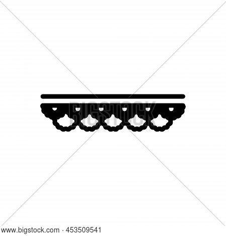 Black Solid Icon For Lace Lacework Cordon Fashion Cloth String Fastening