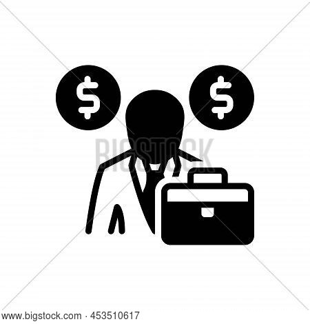 Black Solid Icon For Rep Saleman Representative Delegate Agent Finance Person Business-man