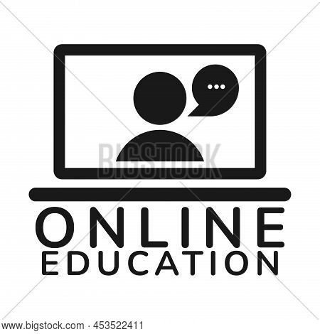 Online Education Concept Simple Icon Vector Illustration Design