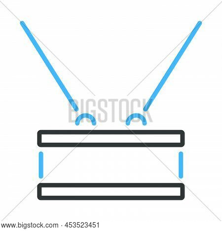 Drum Toy Icon. Editable Bold Outline With Color Fill Design. Vector Illustration.