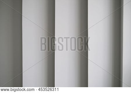 Modern Architecture Detail. Abstract Angular Building Wall, Futuristic Gray Abstract Background With