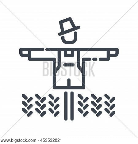 Vector Bogey Line Icon Isolated. Agriculture Symbol Of Protection