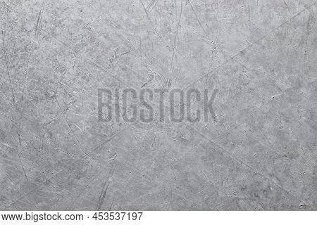 Gray Metal Background. Old Metal Texture Aluminum Or Titanium. Metal Plate