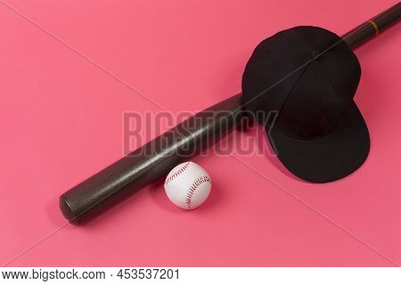 Closeup Image Of Stylish Laquered Wooden Brown American Baseball Bat Placed With Clean Leather White