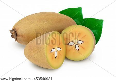 Sapodilla Isolated On White Background With Clipping Path And Full Depth Of Field