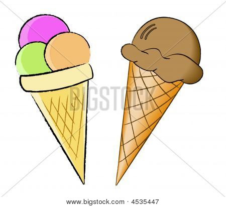 Icecream in Waffel Zapfen