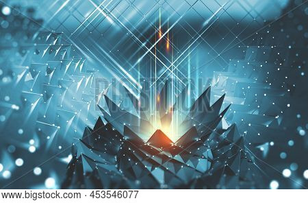 5g Mobile Technologies. Internet Communication And Data Transmission. 3d Illustration Of High-tech H